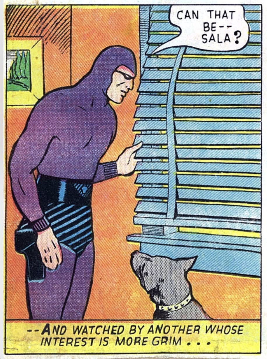 A bluish-purple Phantom costume